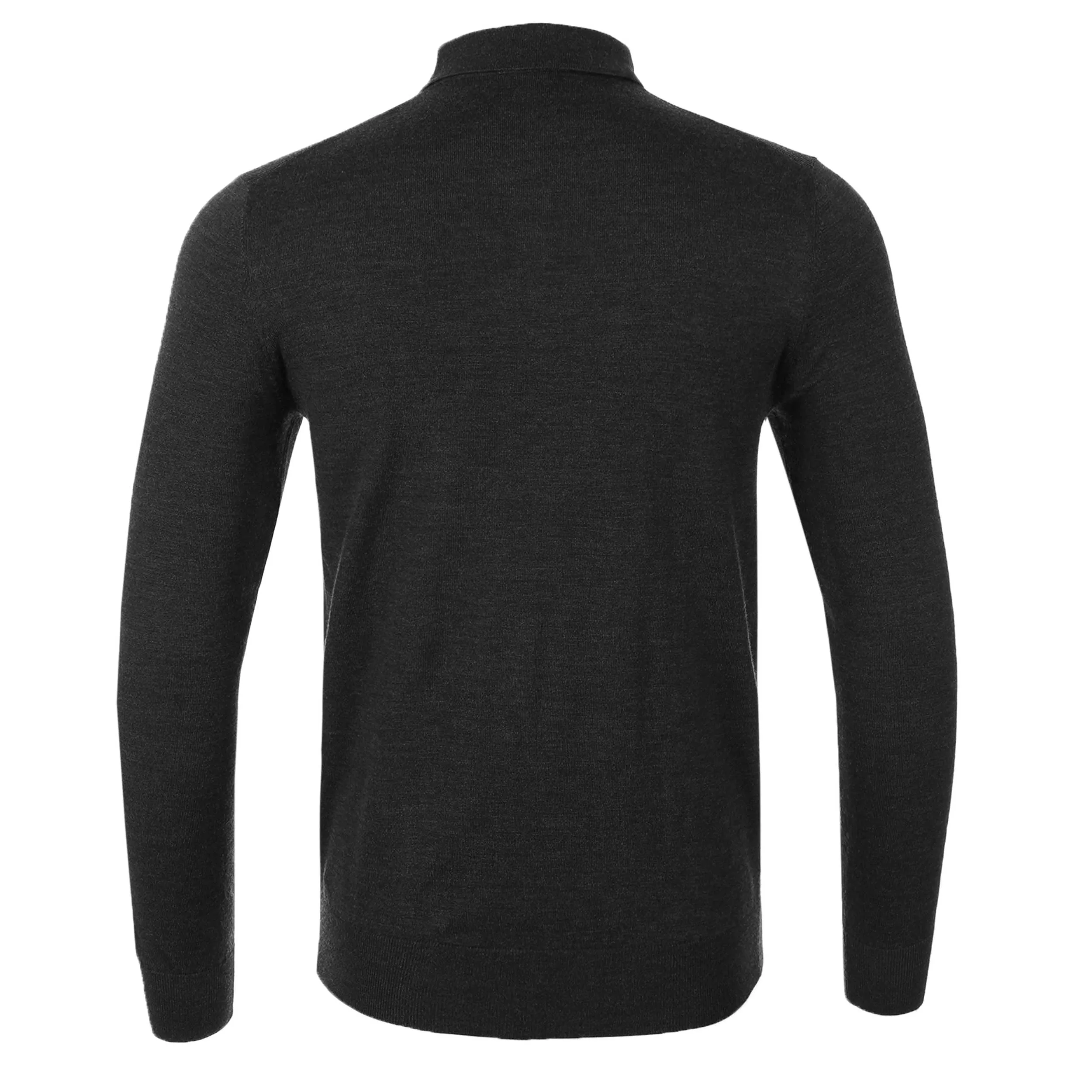 Thomas Maine 3 Button Knit Polo Shirt in Black