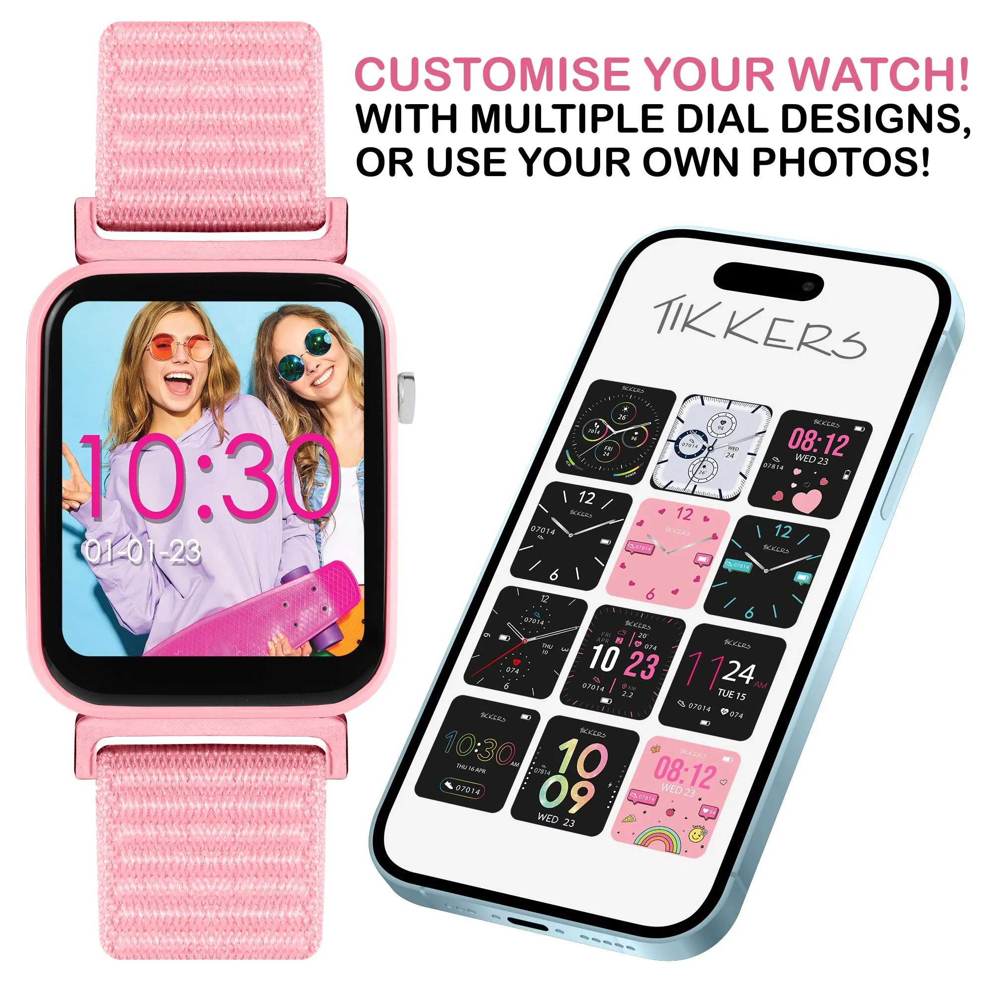 Tikkers Series 13 Pink Ripetape Smart Watch