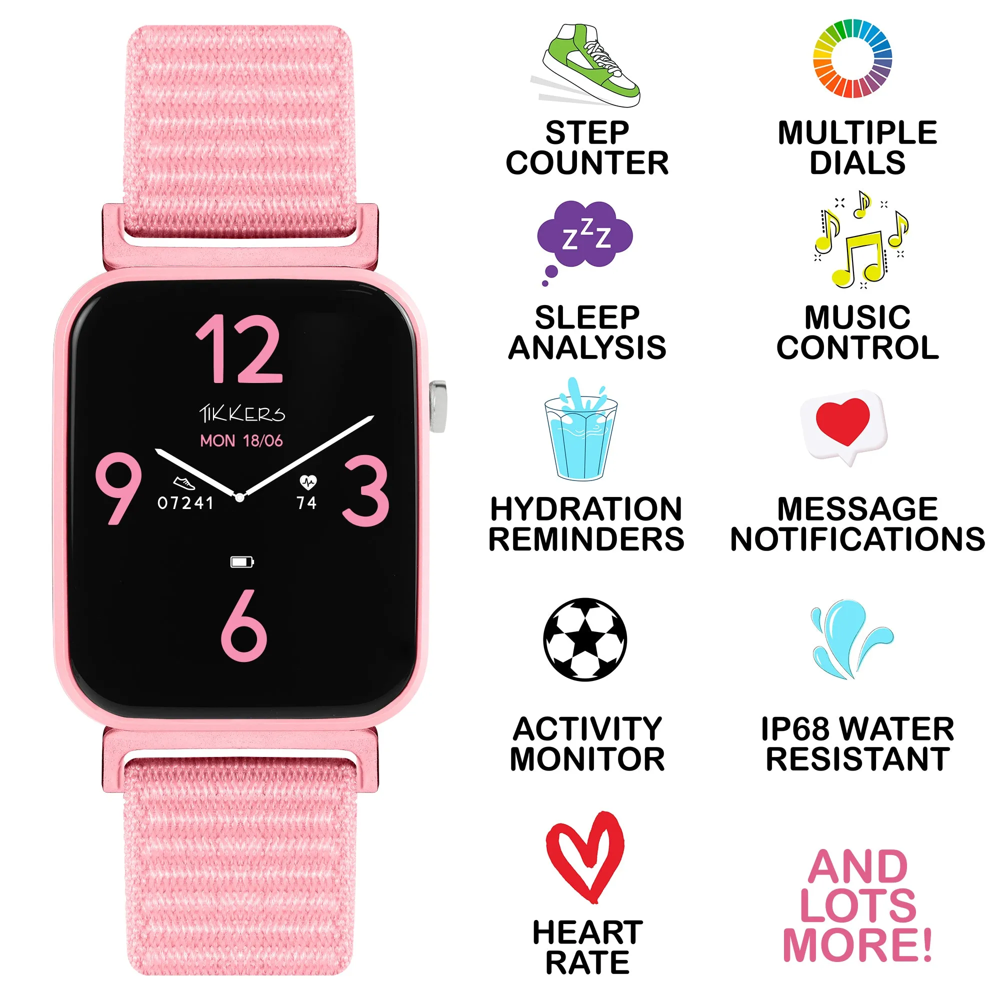 Tikkers Series 13 Pink Ripetape Smart Watch