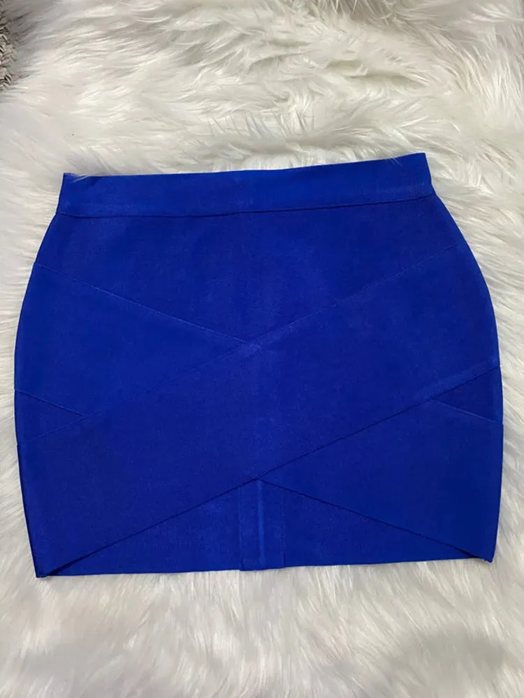 Uniwim Ladies High Quality Rayon Black Thick Rayon Pencil Bandage Skirt Cute Mini Skirt