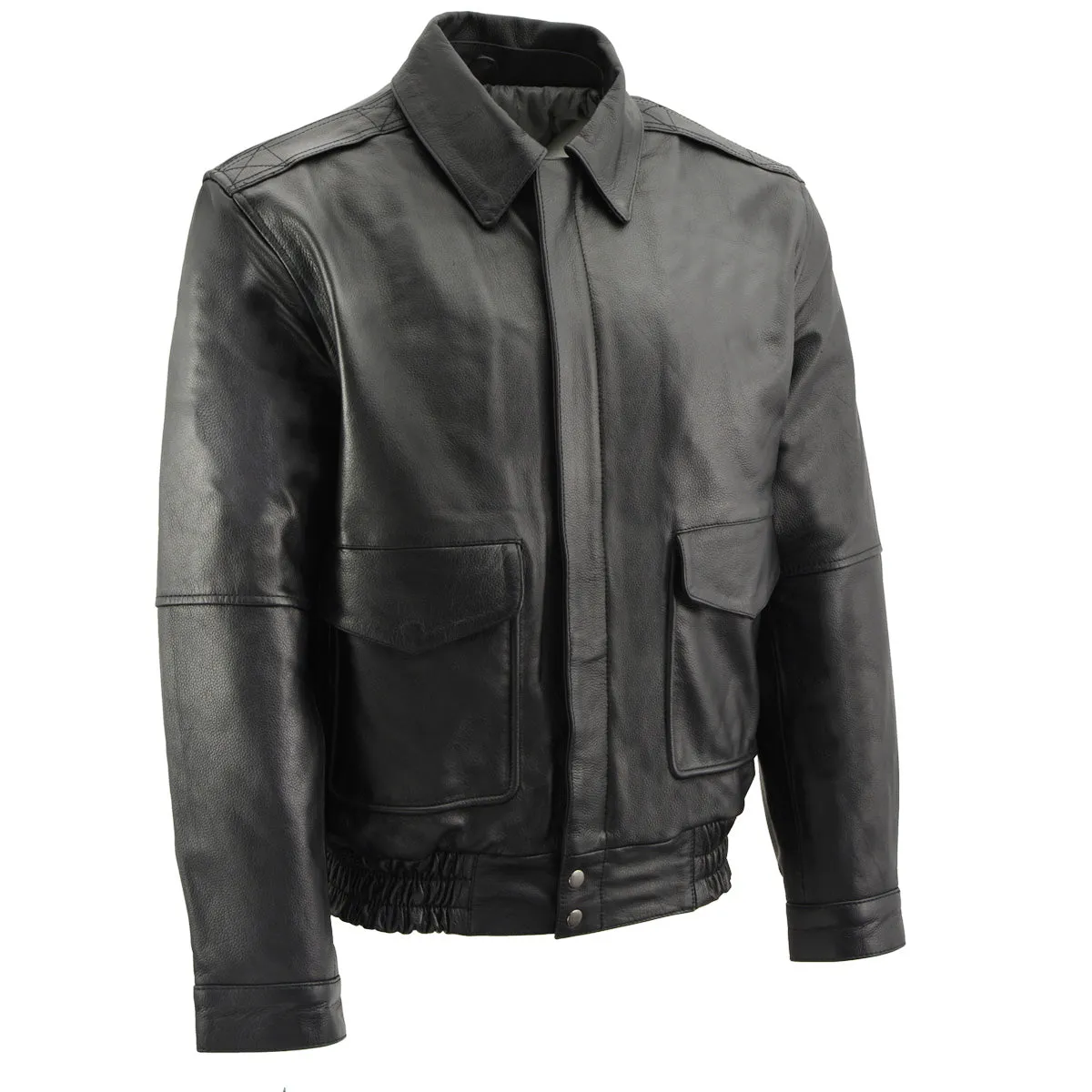 USA Leather 1515 Men's Black 'Classic Aviator' Bomber Leather Jacket