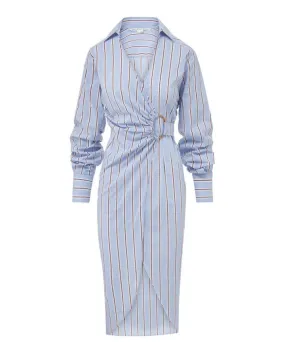 Veronica Beard Afton Striped Wrap Dress