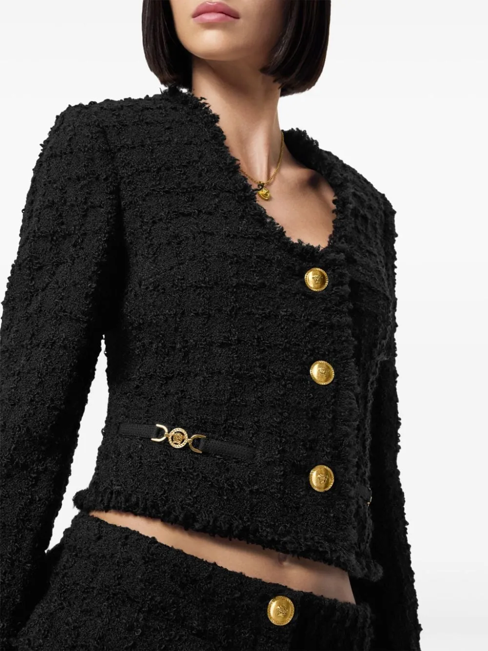 Versace Heritage Tweed Cropped Jacket