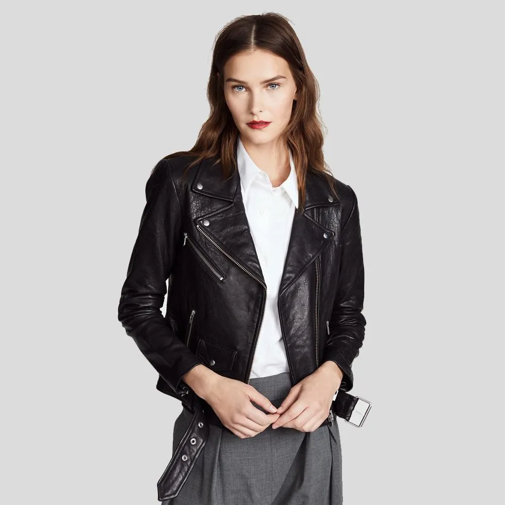 Vienna Black Biker Leather Jacket