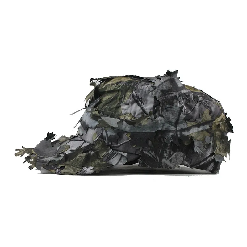 Washed Cotton Camouflage Leaf Military Flat Cap