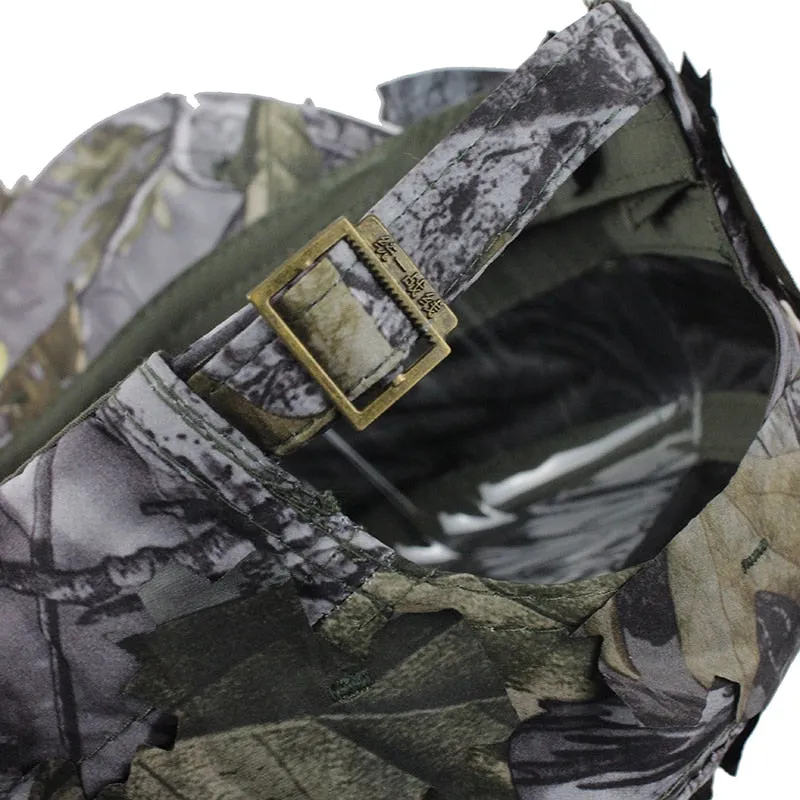 Washed Cotton Camouflage Leaf Military Flat Cap