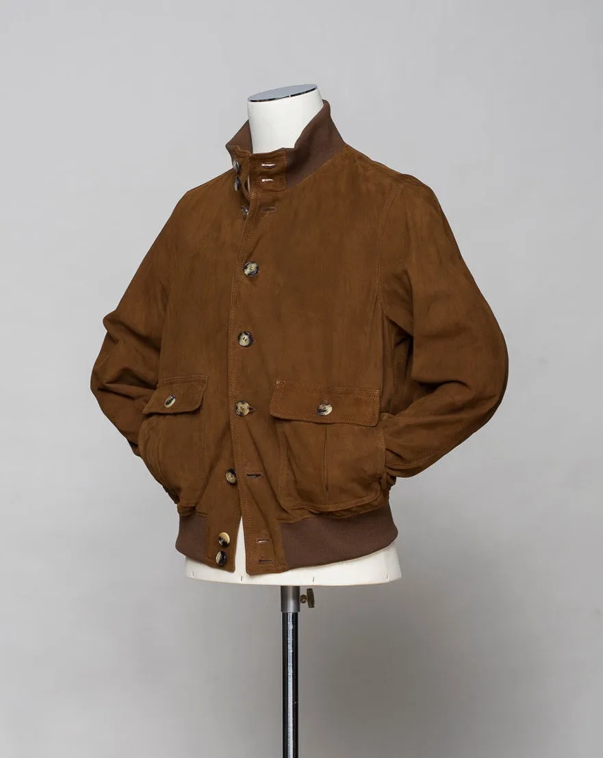 Werner Christ Suede Bomber Jacket / Cognac