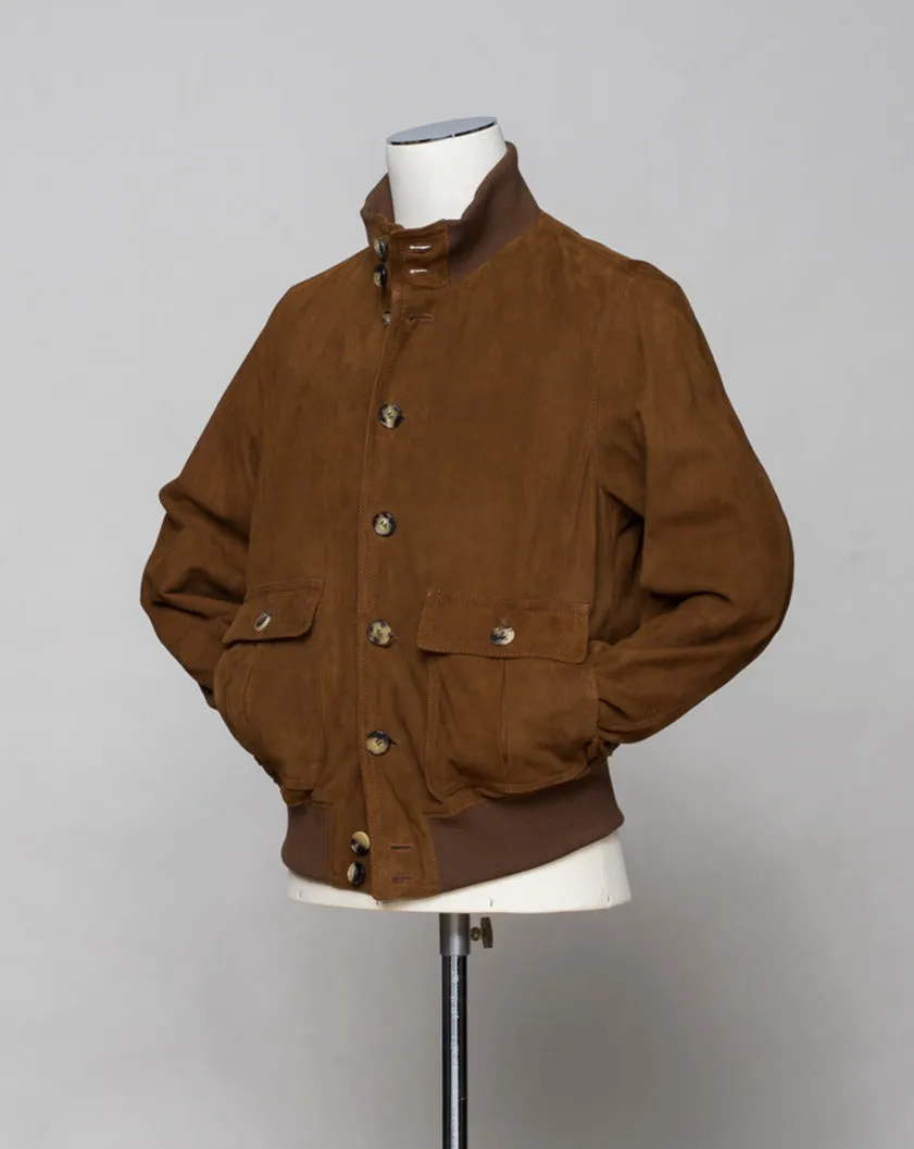 Werner Christ Suede Bomber Jacket / Cognac