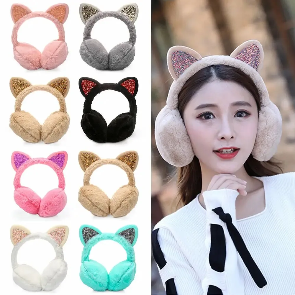 Winter Cat Theme Warm Earmuffs