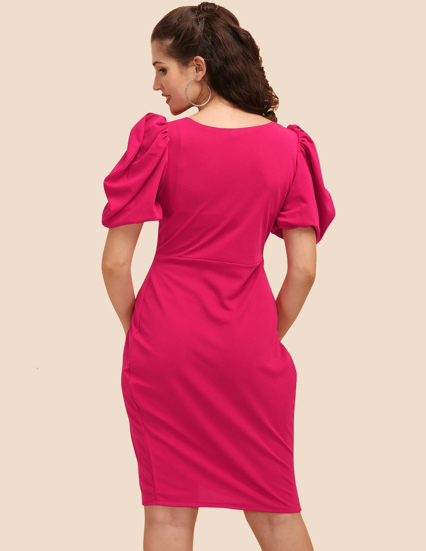 Women Pretty Tulip Hem Wrap Dress