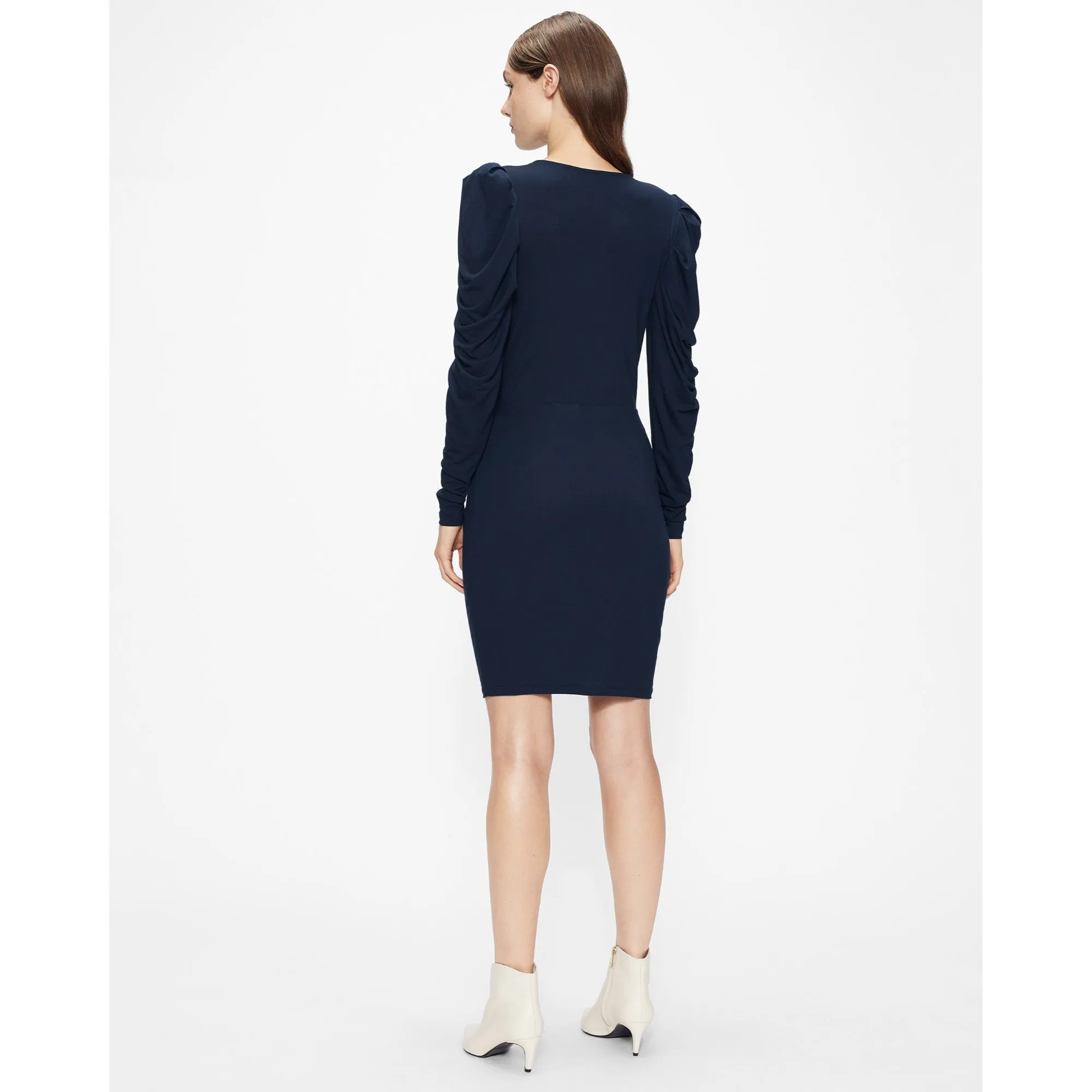 Women Wmd-Elvasi-Wrap Front Jersey Dress - Dk-Navy