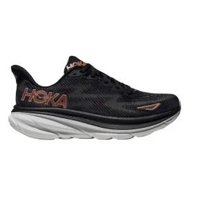 WOMEN'S HOKA CLIFTON 9 | BLACK / ROSE GOLD