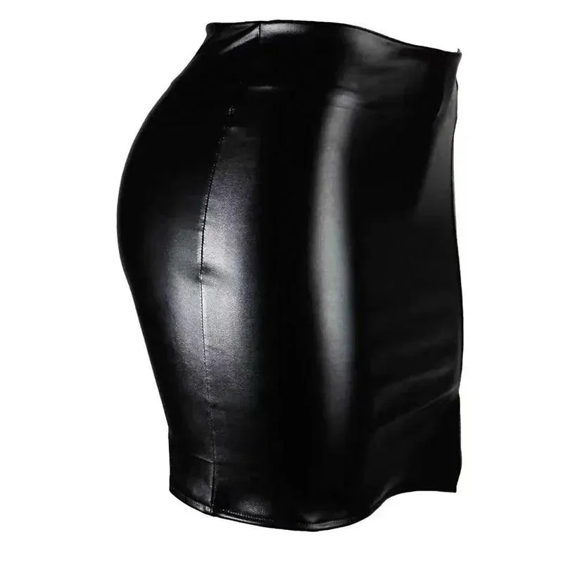 Wrapped Leather Black Party Dress: Nightclub Style & Sophistication