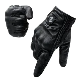 WUPP CS-1047A Motorcycle Racing Cycling Windproof Leather Full Finger Gloves, Size:XXL(Black)