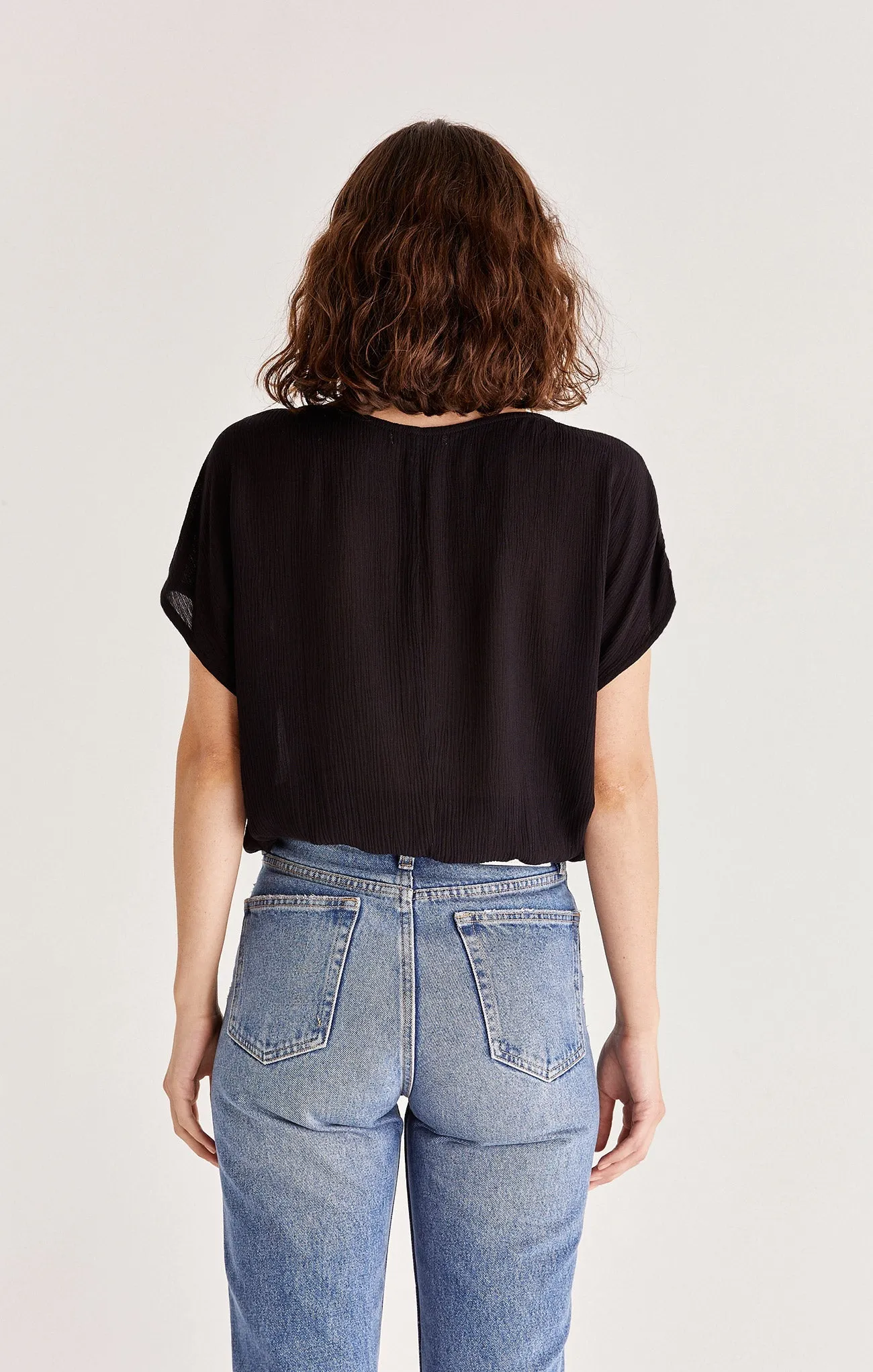 Z Supply Ollie Crinkled Top - Black