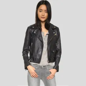 Zora Black Biker Leather Jacket